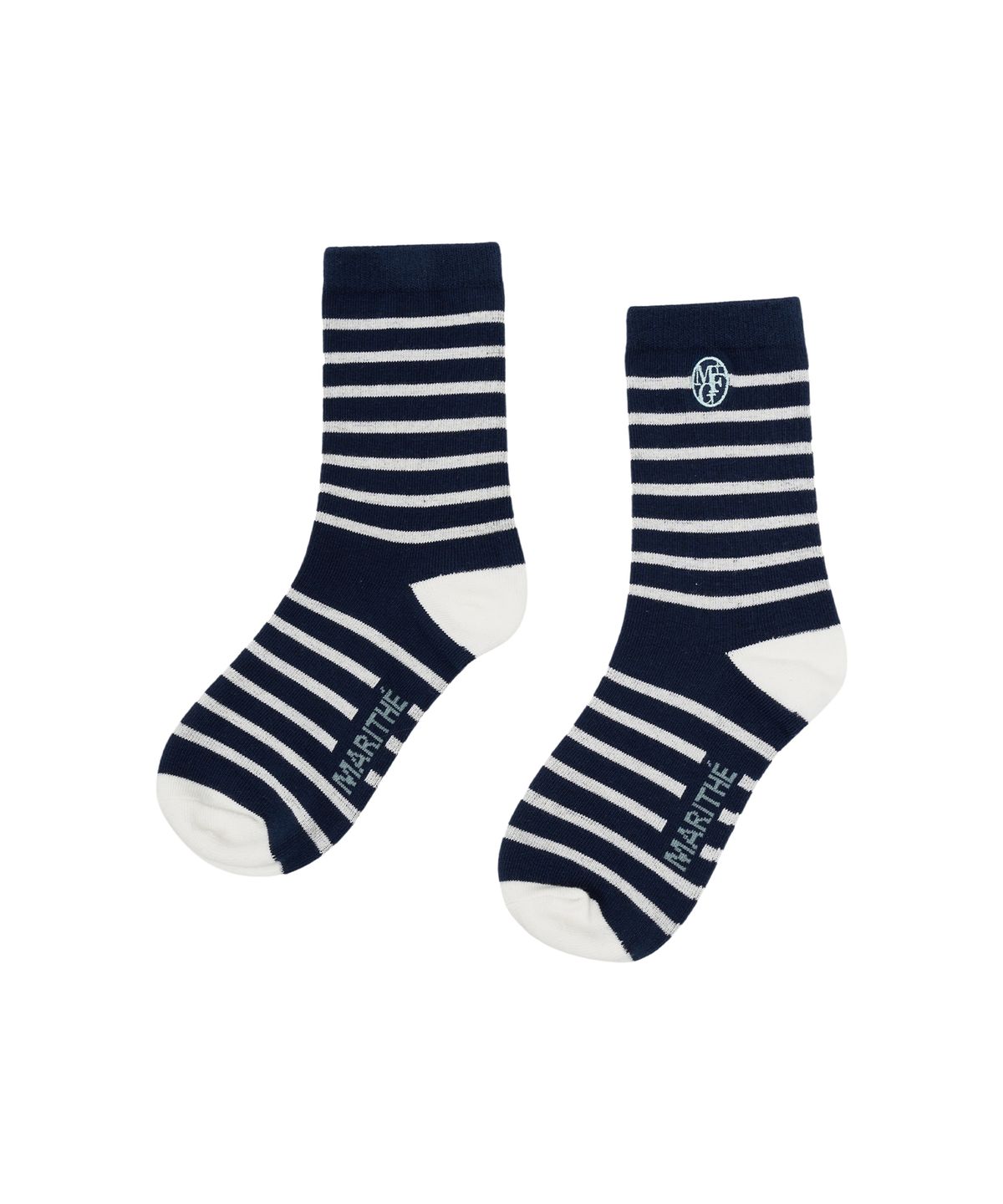 마리떼 키즈(MARITHÉ KIDS) ENFANT CIRCLE LOGO STRIPE SOCKS navy