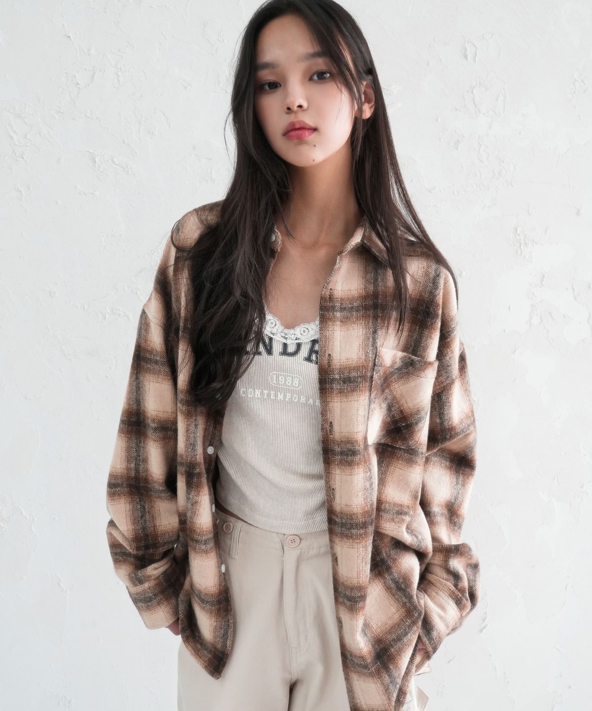 어반드레스(AVANDRESS) Peter Check Shirt BROWN