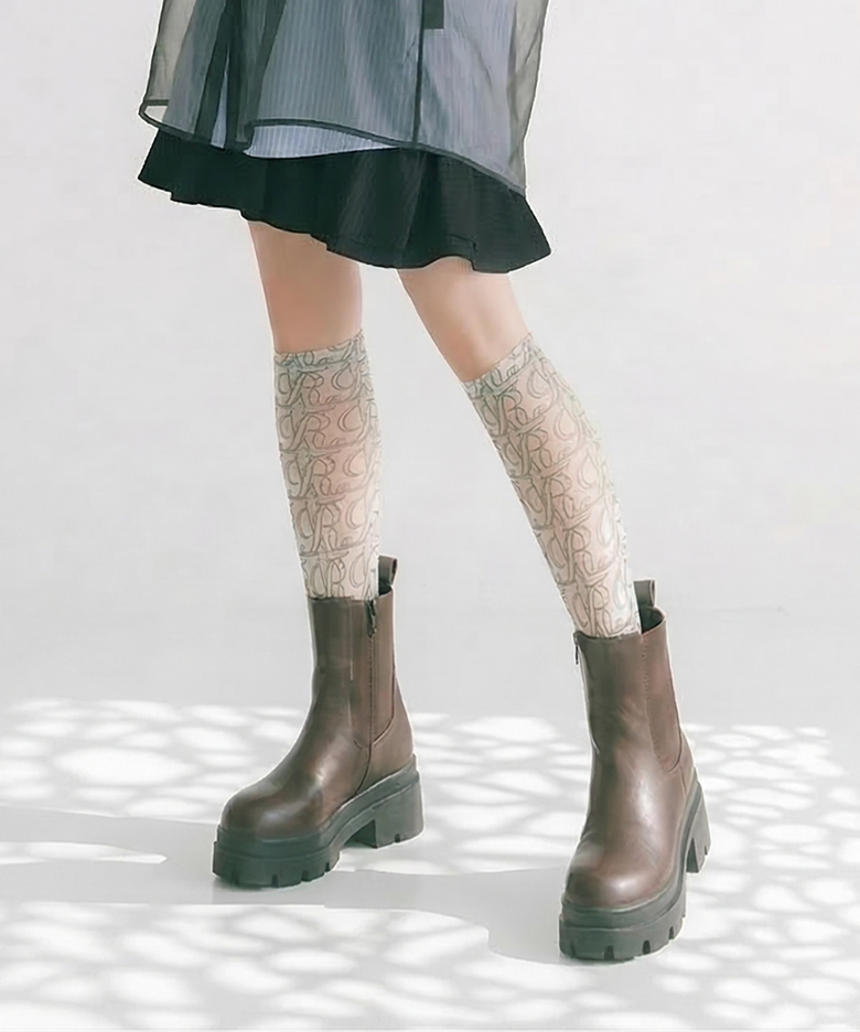 monogram B&W knee stockings (micro)