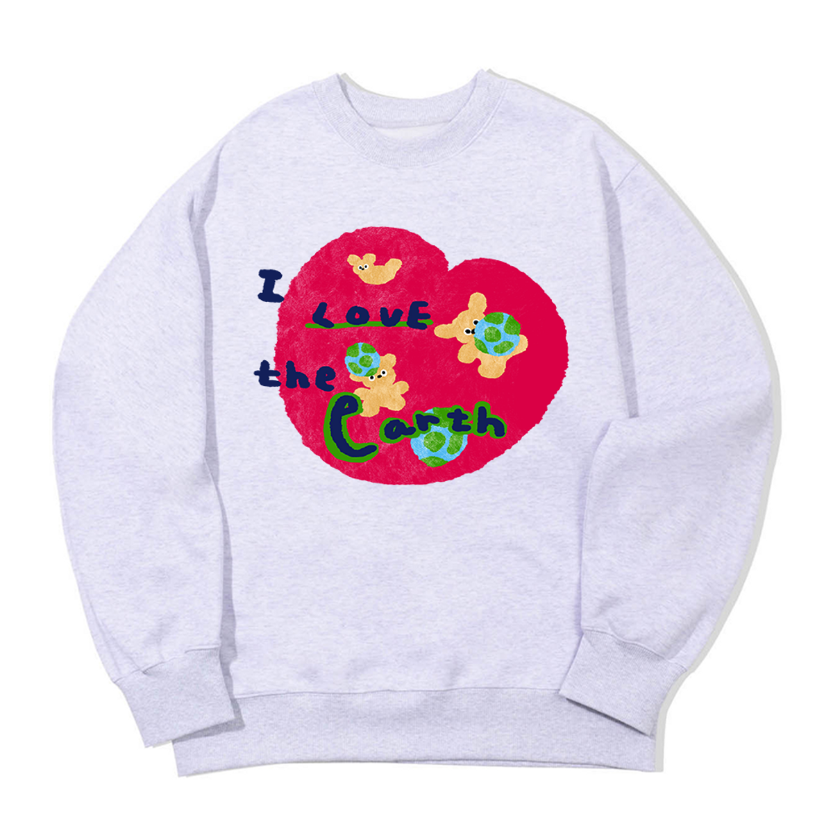 어썸어스(AWESOMEUS) I LOVE THE EARTH IN HEART SWEAT SHIRTS_3 COLOR
