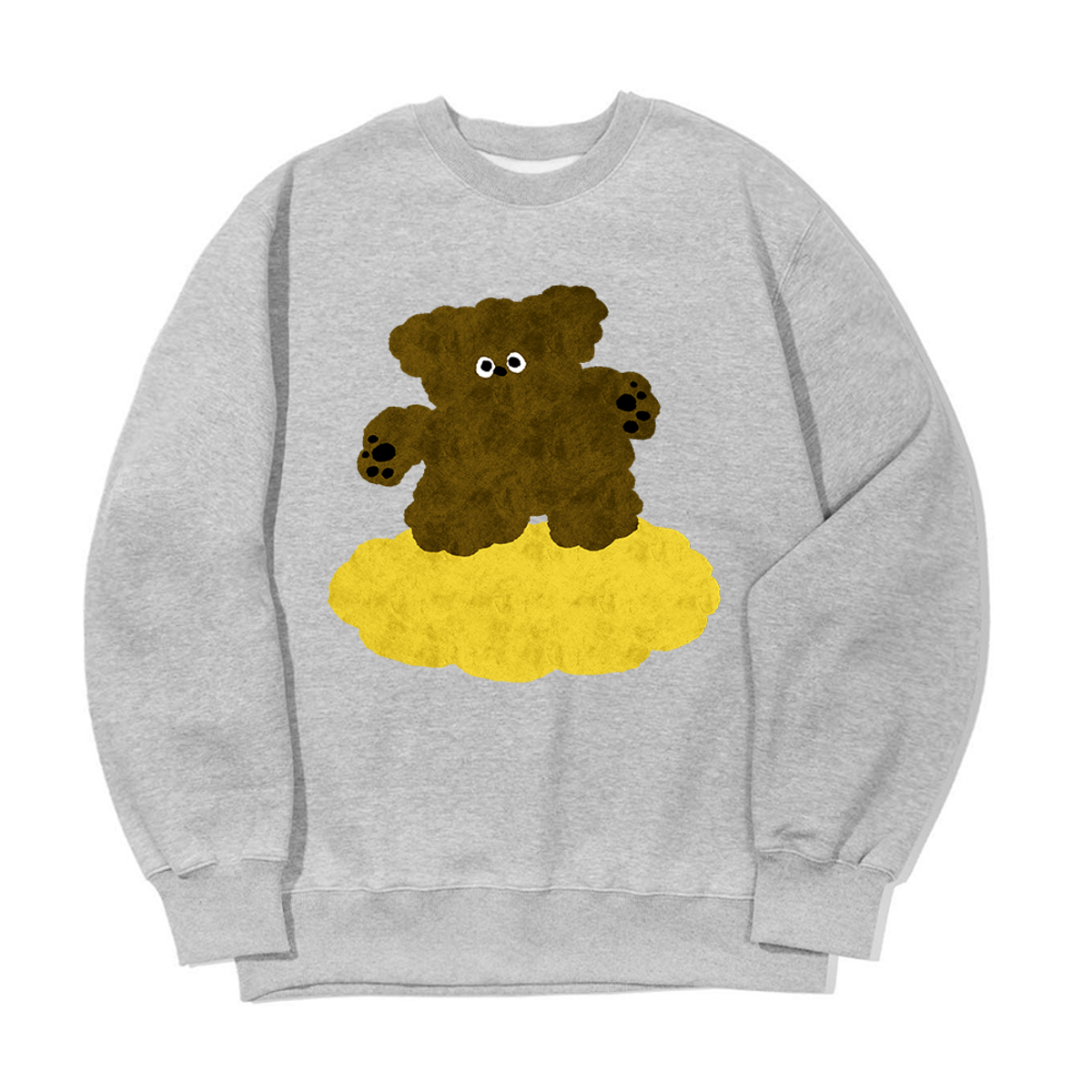 어썸어스(AWESOMEUS) CUTE BEAR ON THE YELLOW CLOUD SWEAT SHIRTS_3 COLOR