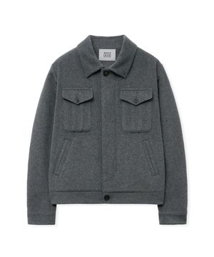 하버 발마칸 펠티드 울 숏 코트 GREY