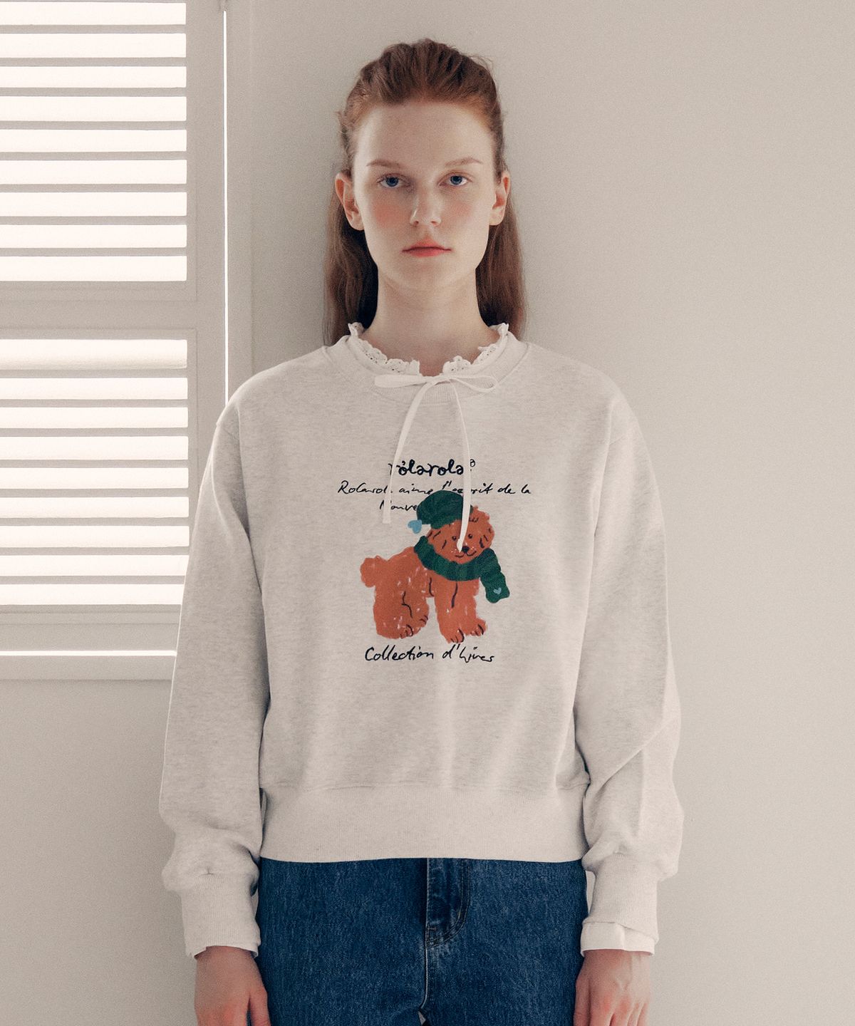 로라로라(ROLAROLA) ROLA BEANIE PUPPY SWEATSHIRT GRAY