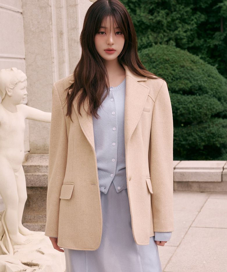 [장원영 Pick] WOOL BLENDED CLASSIC JACKET OATMEAL