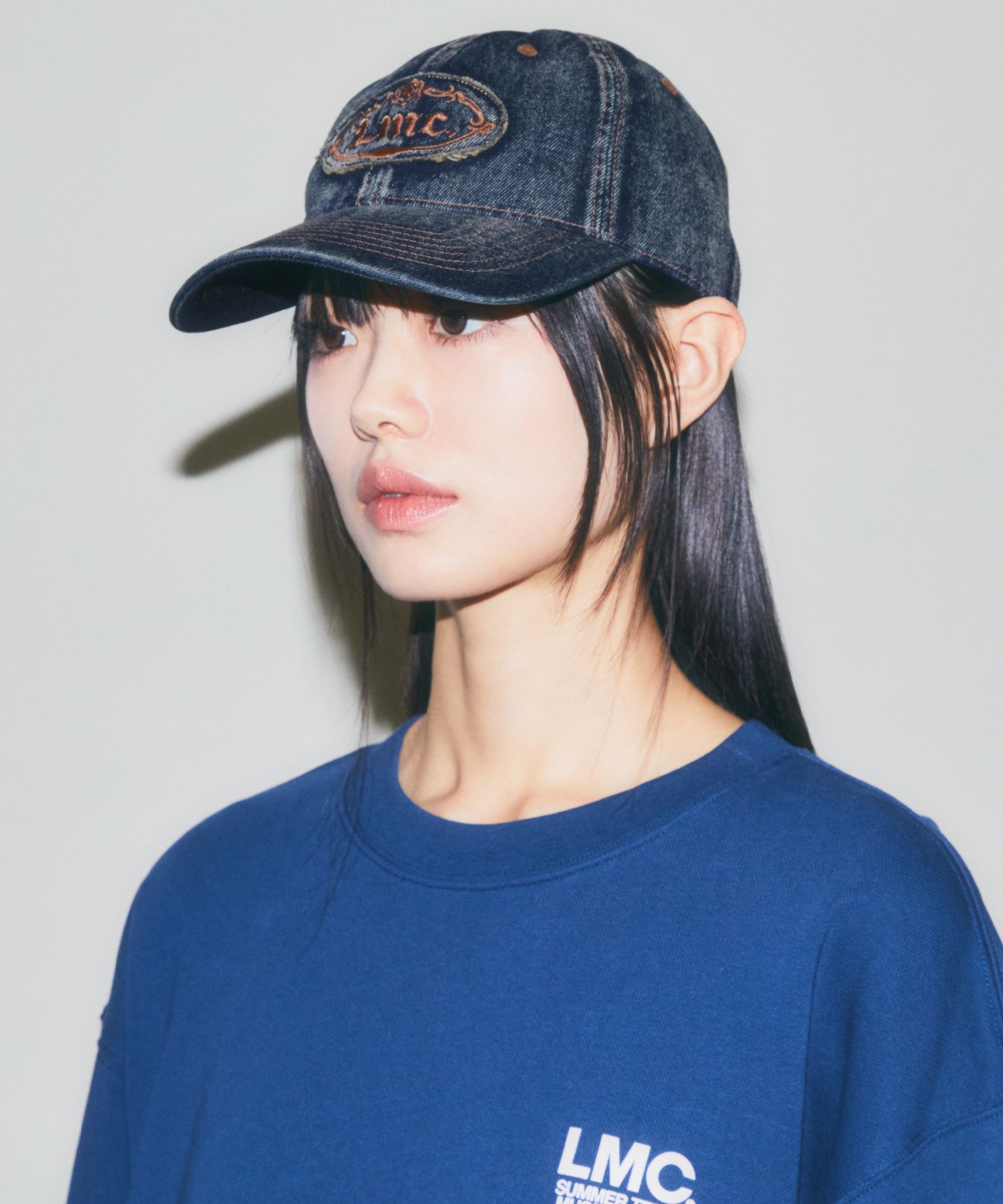 ★ LMC★ WASHED DENIM GOTHIC OVAL 6PANEL CAP dark navy 0LM4 MUSINSA | LMC WASHED DENIM GOTHIC OVAL 6PANEL CAP dark navy