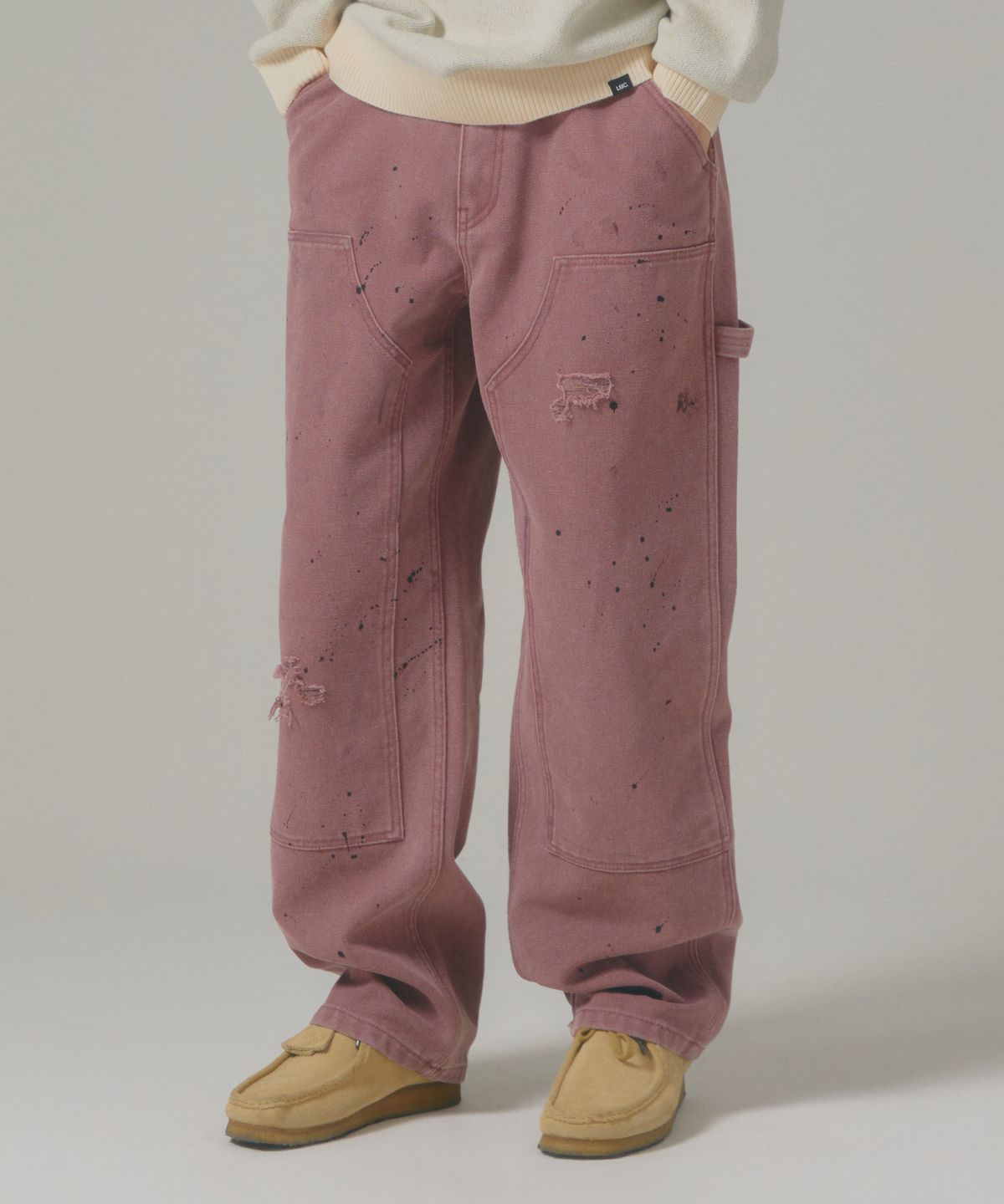 엘엠씨(LMC) WASHED DOUBLE KNEE WORK PANTS dark brown