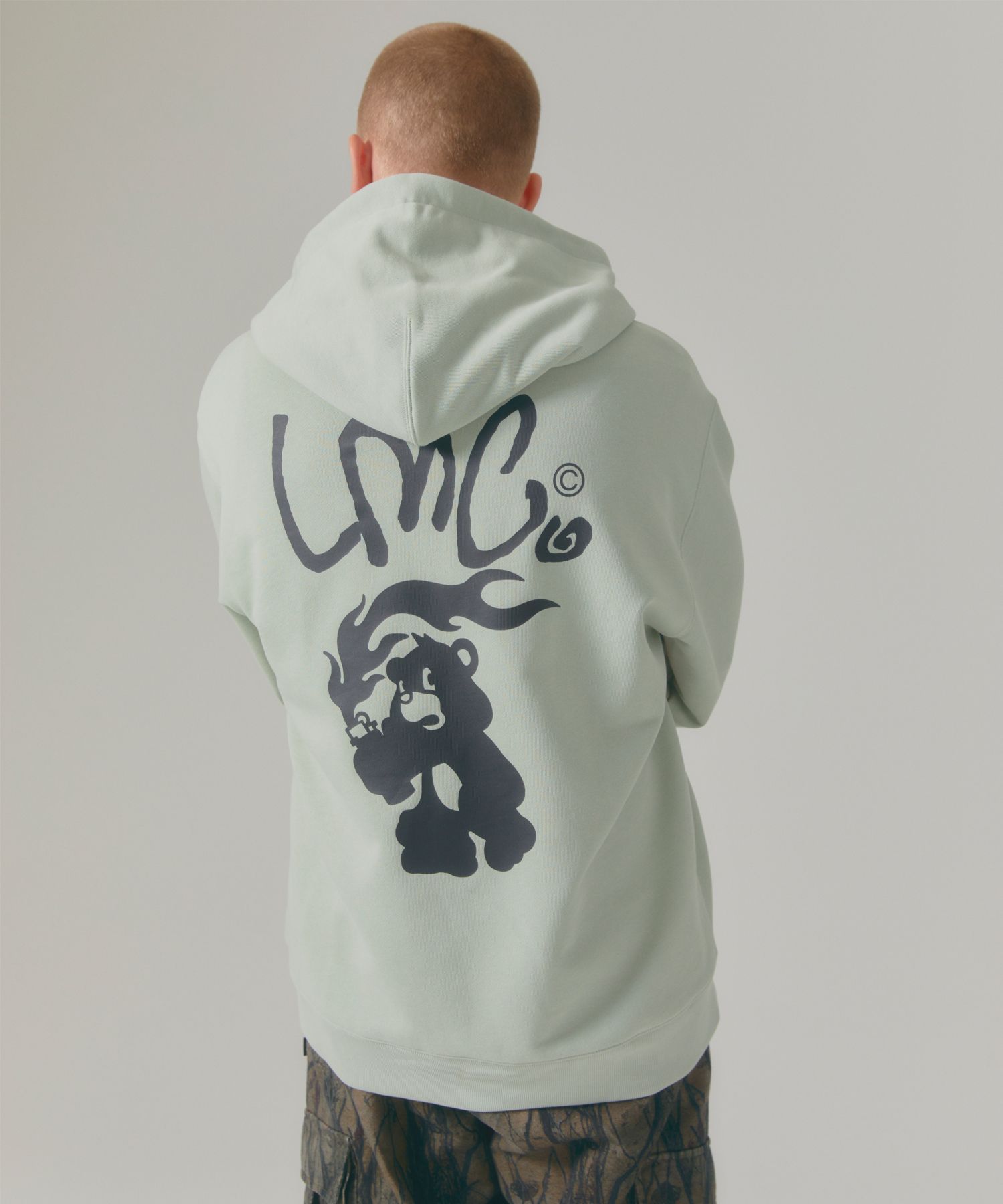 MUSINSA | LMC FLAME BEAR HOODIE light mint