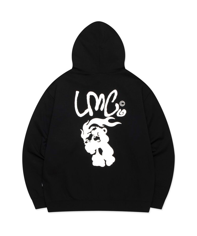 FLAME BEAR HOODIE black