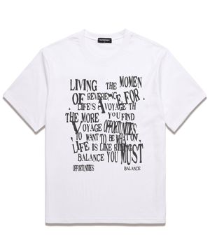 BALANCE TYPO 오버핏 반팔 티셔츠 (VS0109) 화이트