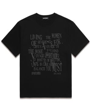 BALANCE TYPO 오버핏 반팔 티셔츠 (VS0109) 블랙