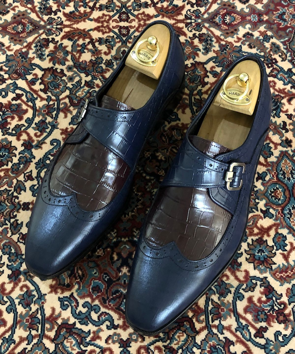 조앤슈(JOENSHOE) 던킨 싱글 몽크스트랩 네이비브라운
