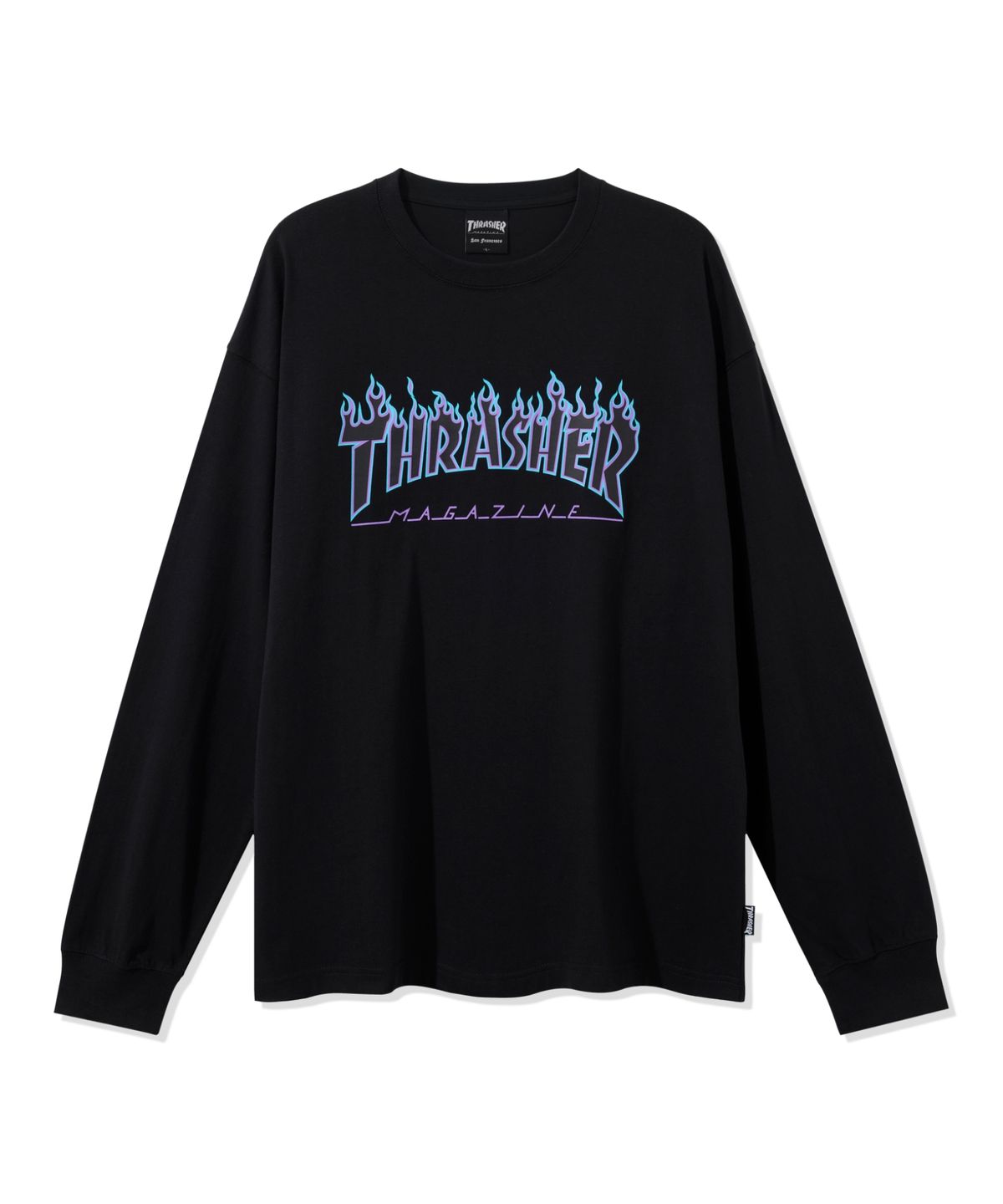 트레셔(THRASHER) 플레임 로고 롱슬리브 블랙