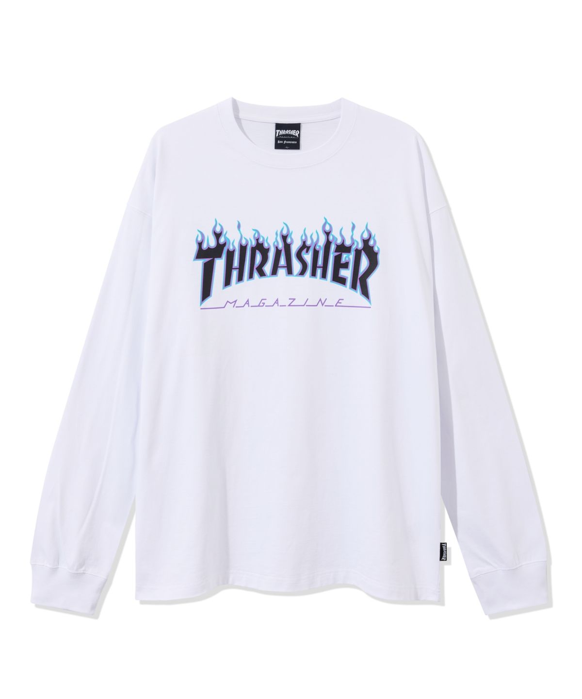 트레셔(THRASHER) 플레임 로고 롱슬리브 화이트
