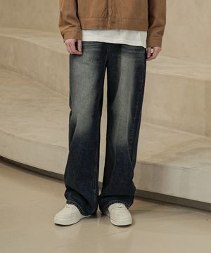 [-6cm 숏버전 추가] M234 뉴 캣 와이드팬츠_진청