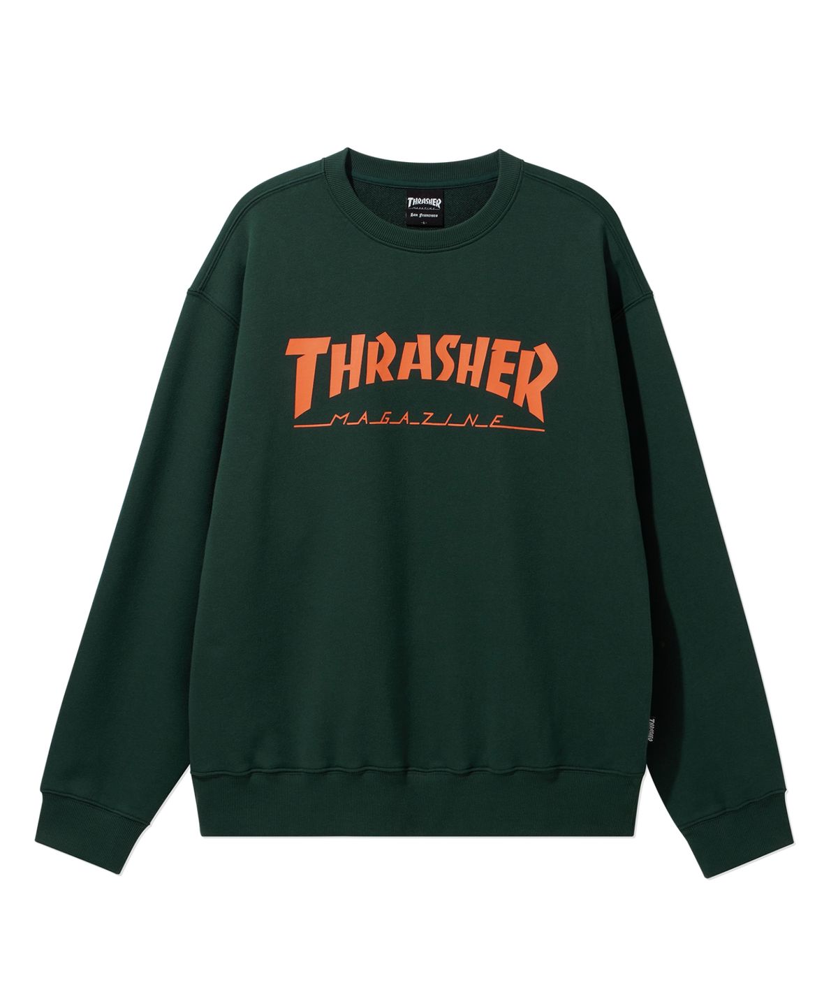 트레셔(THRASHER) 매거진 로고 맨투맨 그린