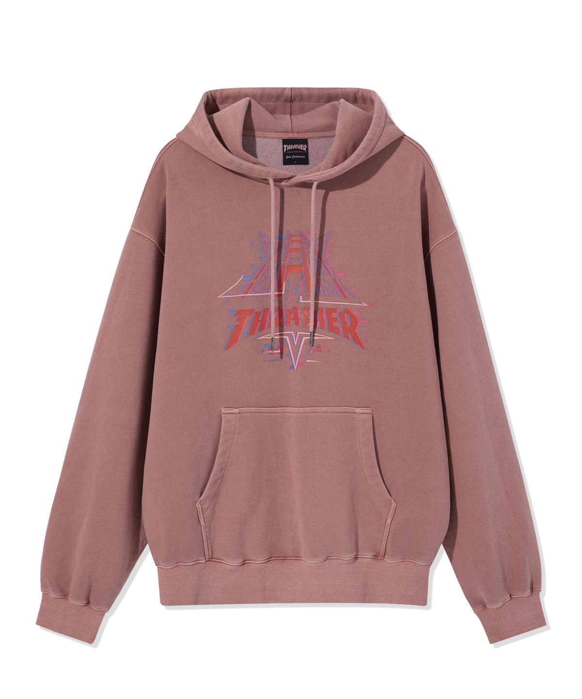 트레셔(THRASHER) 골든게이트 글리치드 후디 핑크