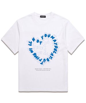 Heart typo  오버핏 반팔 티셔츠 (VS0110) 화이트