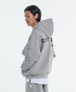 시그니처 후드 스웨트셔츠_그레이
