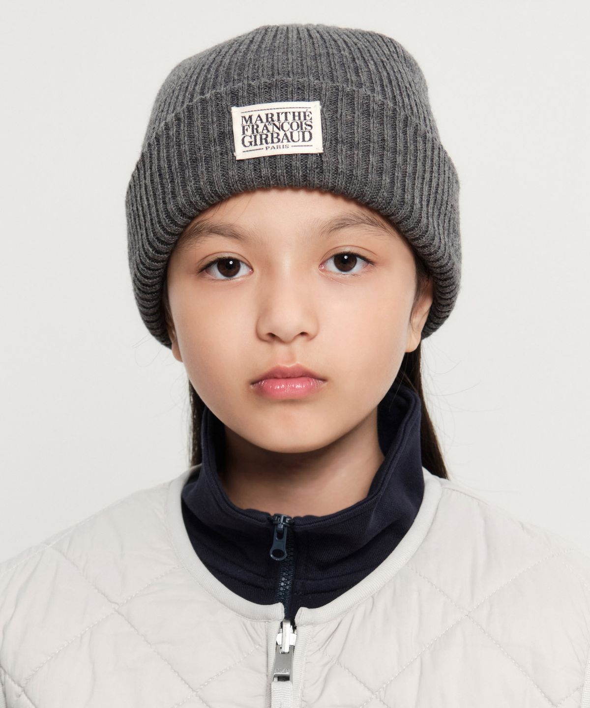 마리떼 키즈(MARITHÉ KIDS) KIDS CLASSIC LOGO BEANIE gray