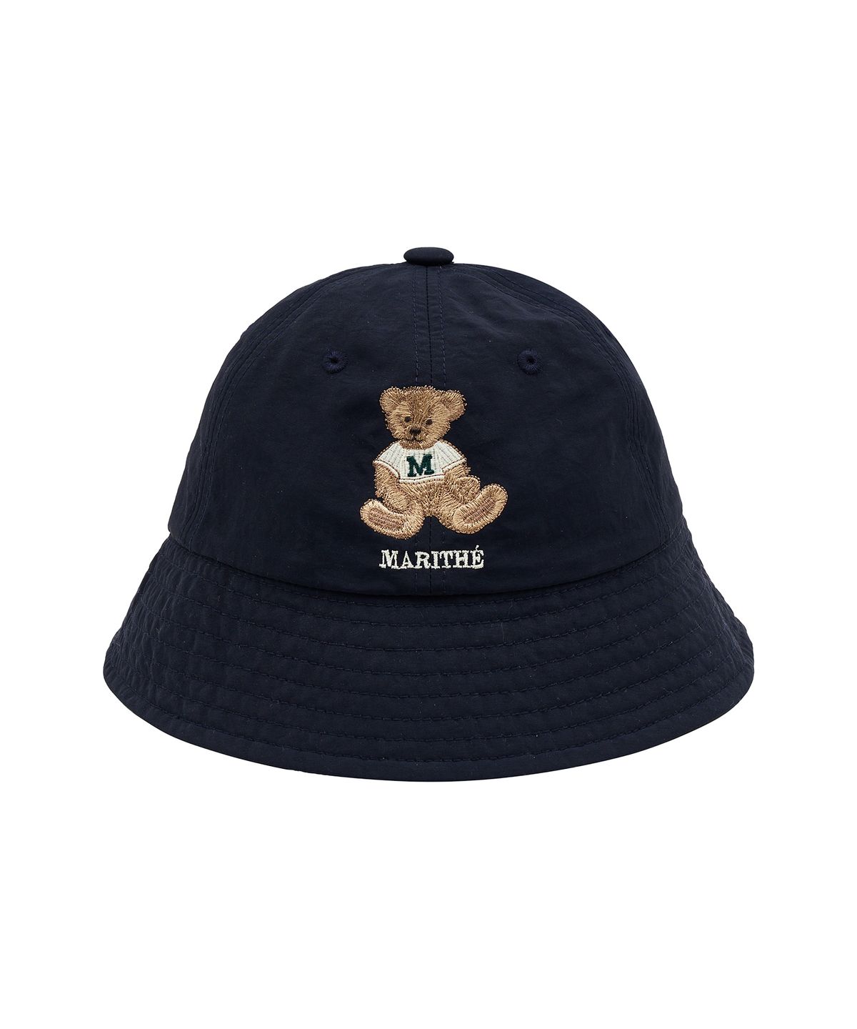 마리떼 키즈(MARITHÉ KIDS) ENFANT BEAR EMBROIDERY ROUND BUCKET HAT navy