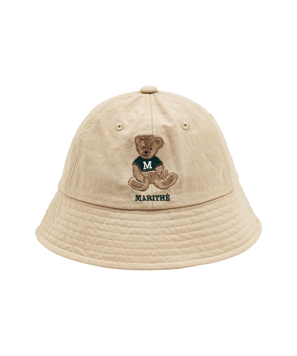 마리떼 키즈(MARITHÉ KIDS) ENFANT BEAR EMBROIDERY ROUND BUCKET HAT beige