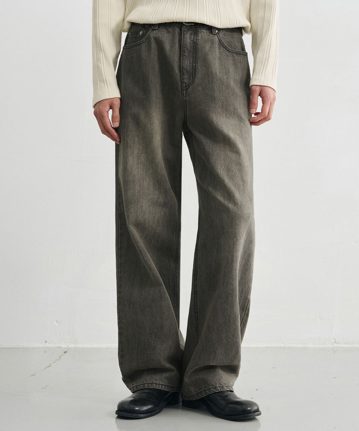 드로우핏(DRAW FIT) 유주얼 세미 와이드 데님 팬츠 [VINTAGE GREY]