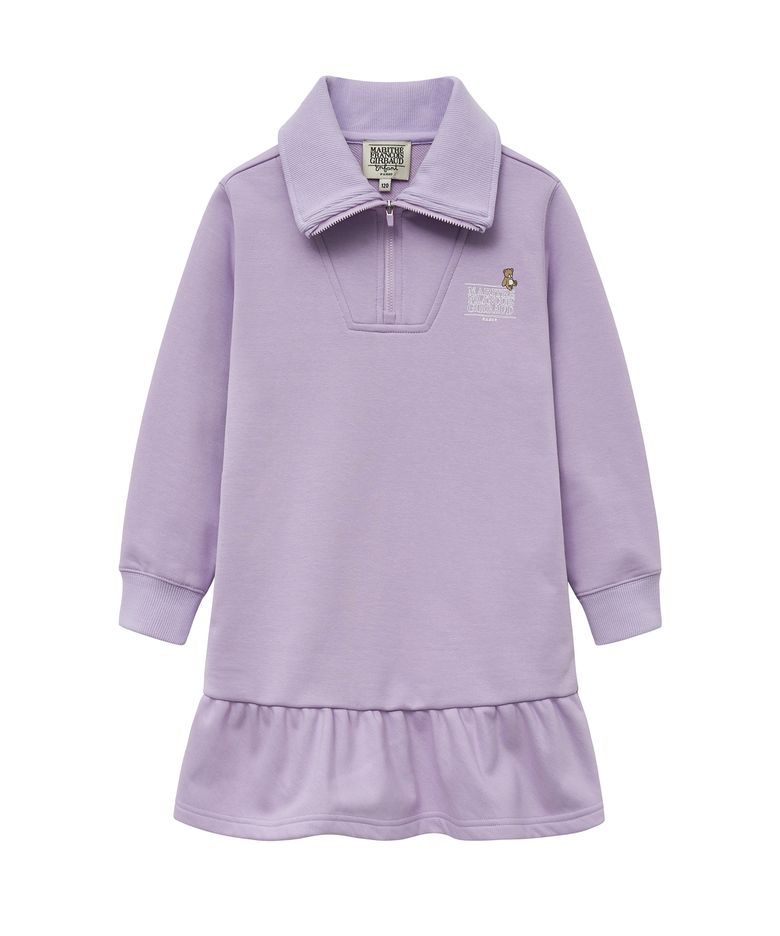 ENFANT W HALF ZIPUP SWEAT DRESS light purple