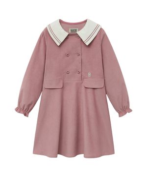 ENFANT W VELVET SAILOR ONE PIECE pink