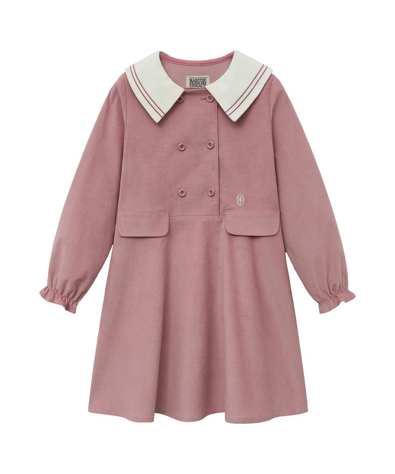 ENFANT W VELVET SAILOR ONE PIECE pink