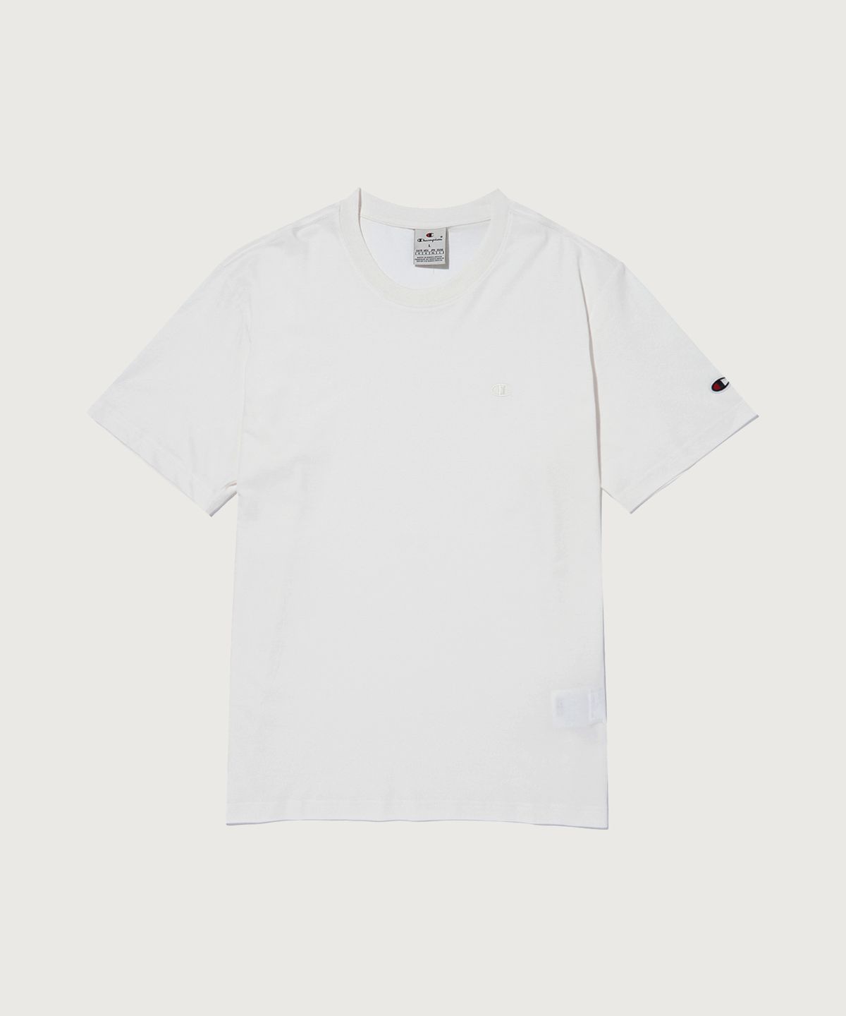 챔피온(CHAMPION) Embroidery C 로고 코튼 반팔 티셔츠 White