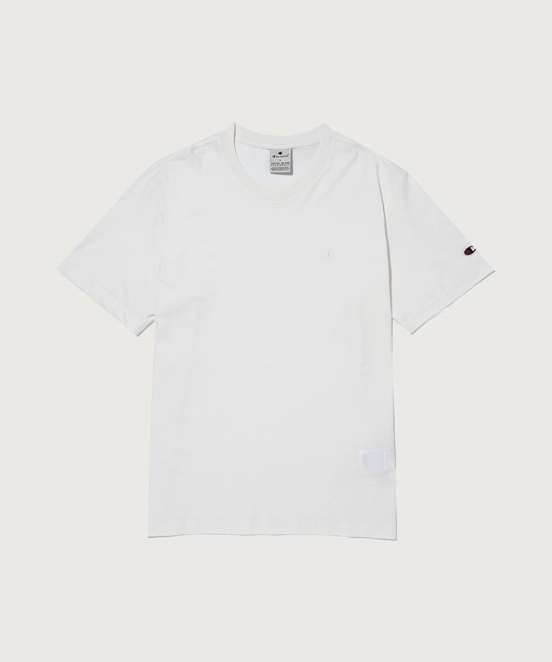 Embroidery C 로고 코튼 반팔 티셔츠 White