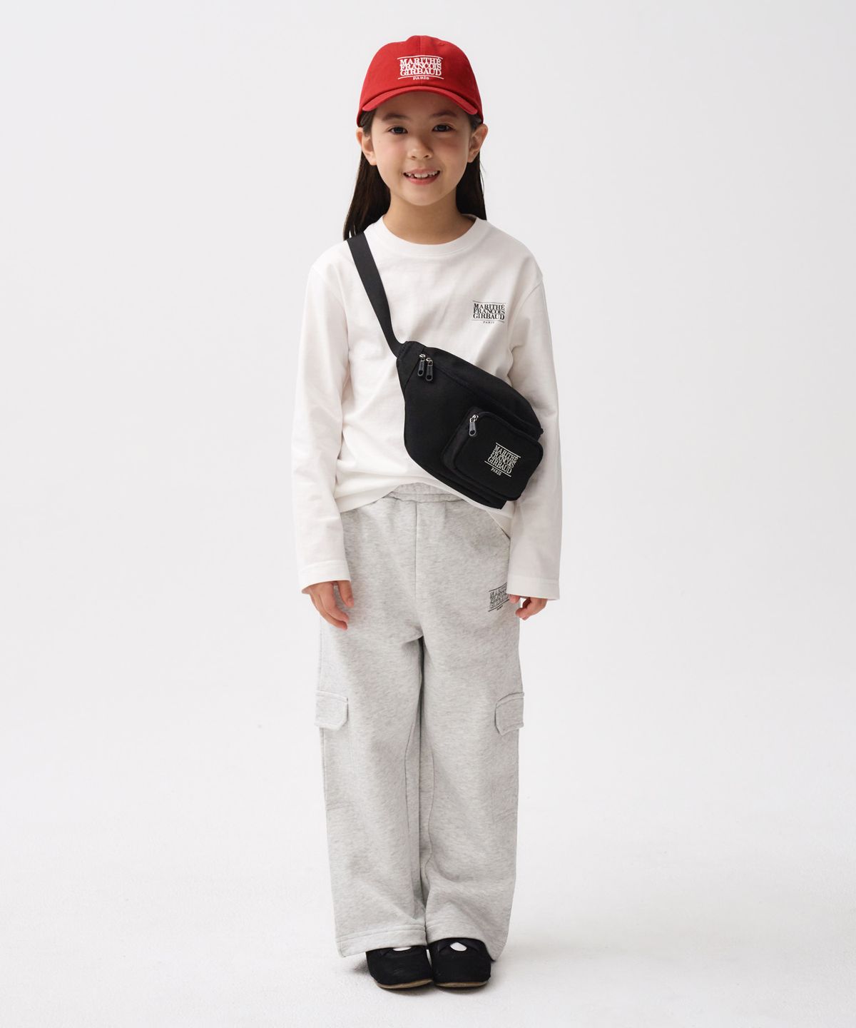 마리떼 키즈(MARITHÉ KIDS) KIDS DOODLE CLASSIC LOGO CARGO SWEAT PANTS light heather gray