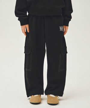 KIDS DOODLE CLASSIC LOGO CARGO SWEAT PANTS black