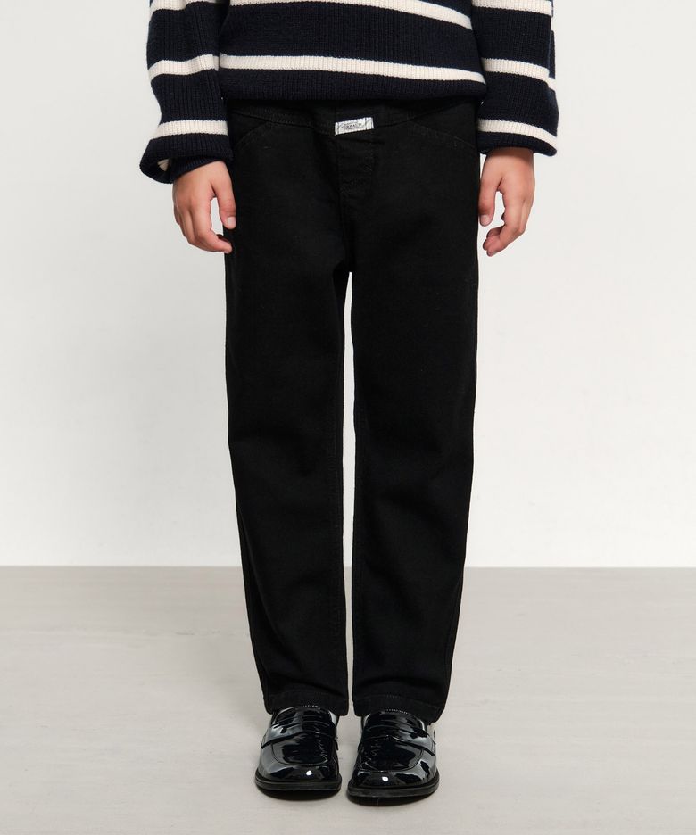 KIDS X-POCKET TAPERED DENIM PANTS black