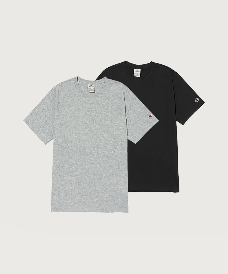 베이직 반팔 티셔츠 2팩 Grey/Black