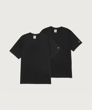 베이직 반팔 티셔츠 2팩 Black/Black