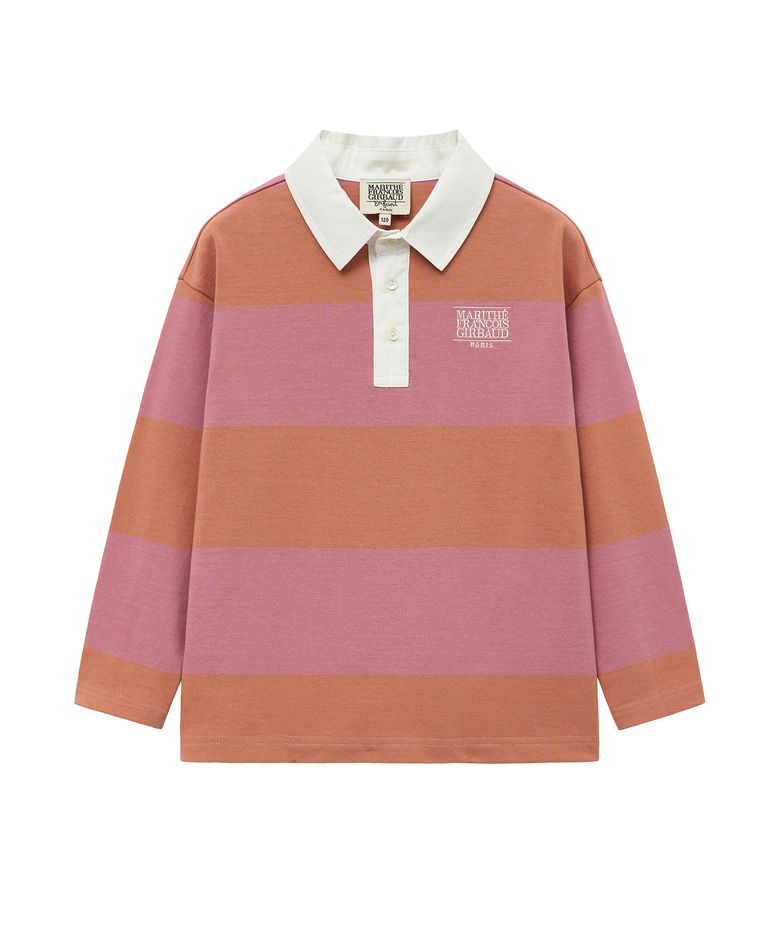 ENFANT RUGBY STRIPE LONG SLEEVE pink