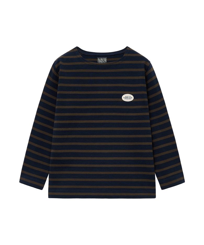 ENFANT BORDER STRIPE LONG SLEEVE dark navy