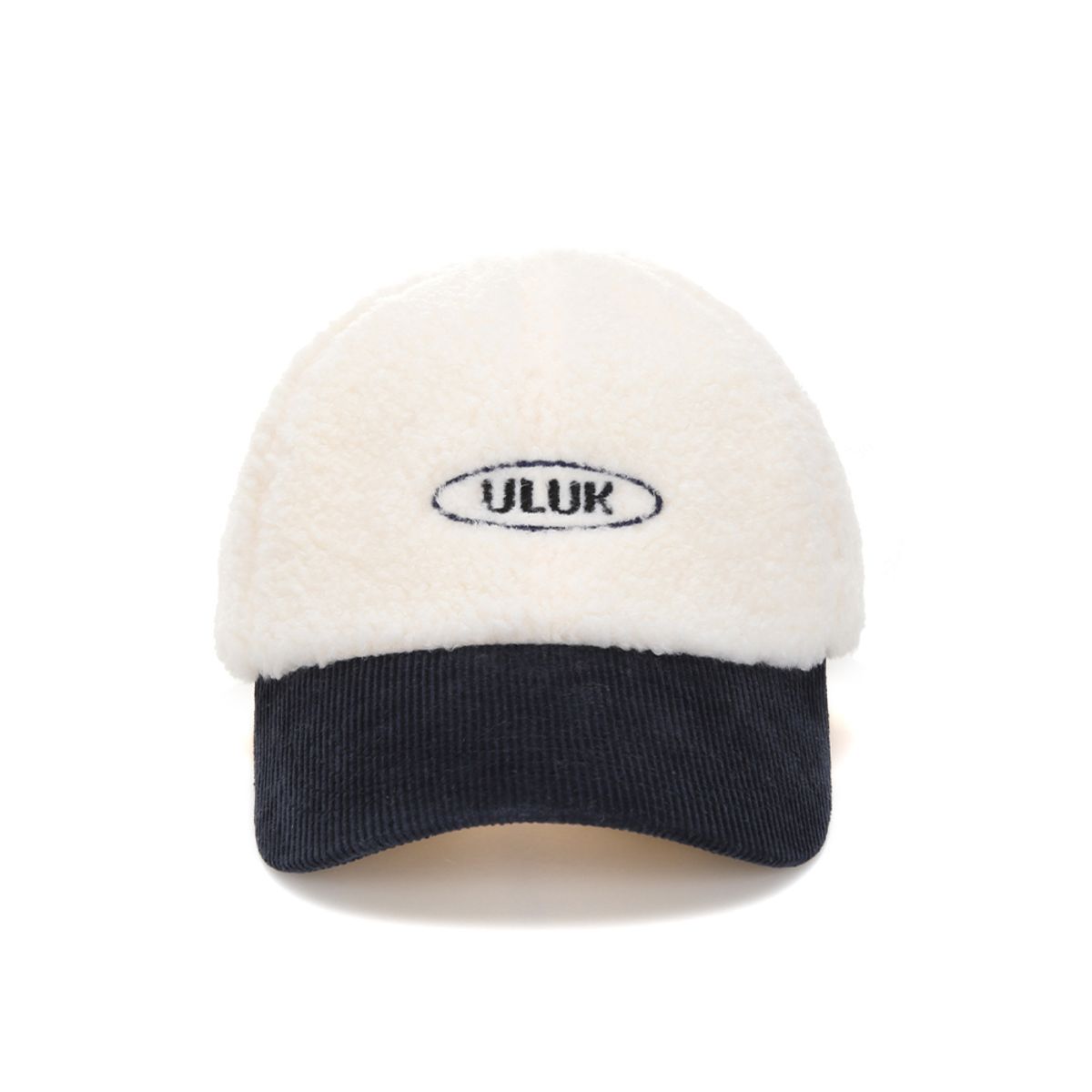 유룩(ULUK) 에션셜 써클 코듀로이 양털 배색 볼캡_Black