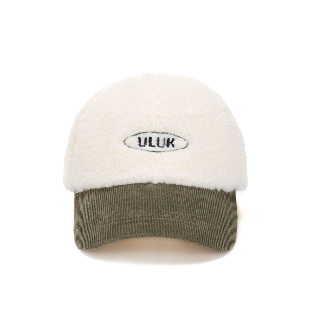 유룩(ULUK) 에션셜 써클 코듀로이 양털 배색 볼캡_Khaki