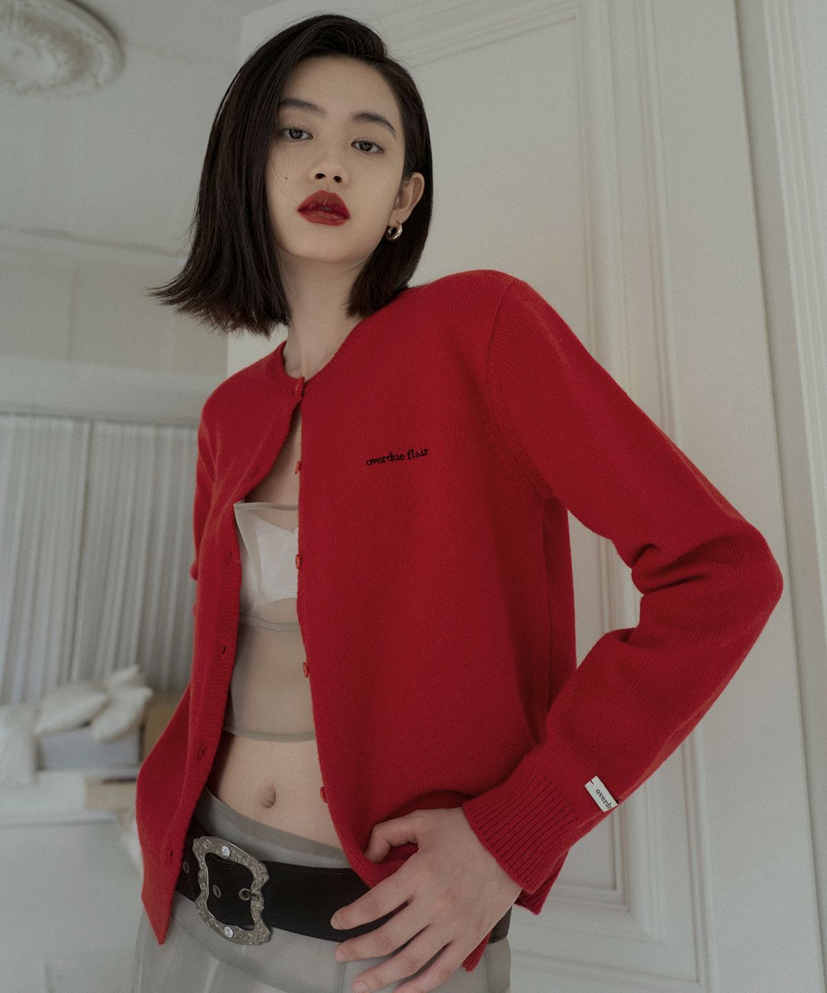 오버듀플레어(OVERDUEFLAIR) OVERDUE WOOL CARDIGAN_RED