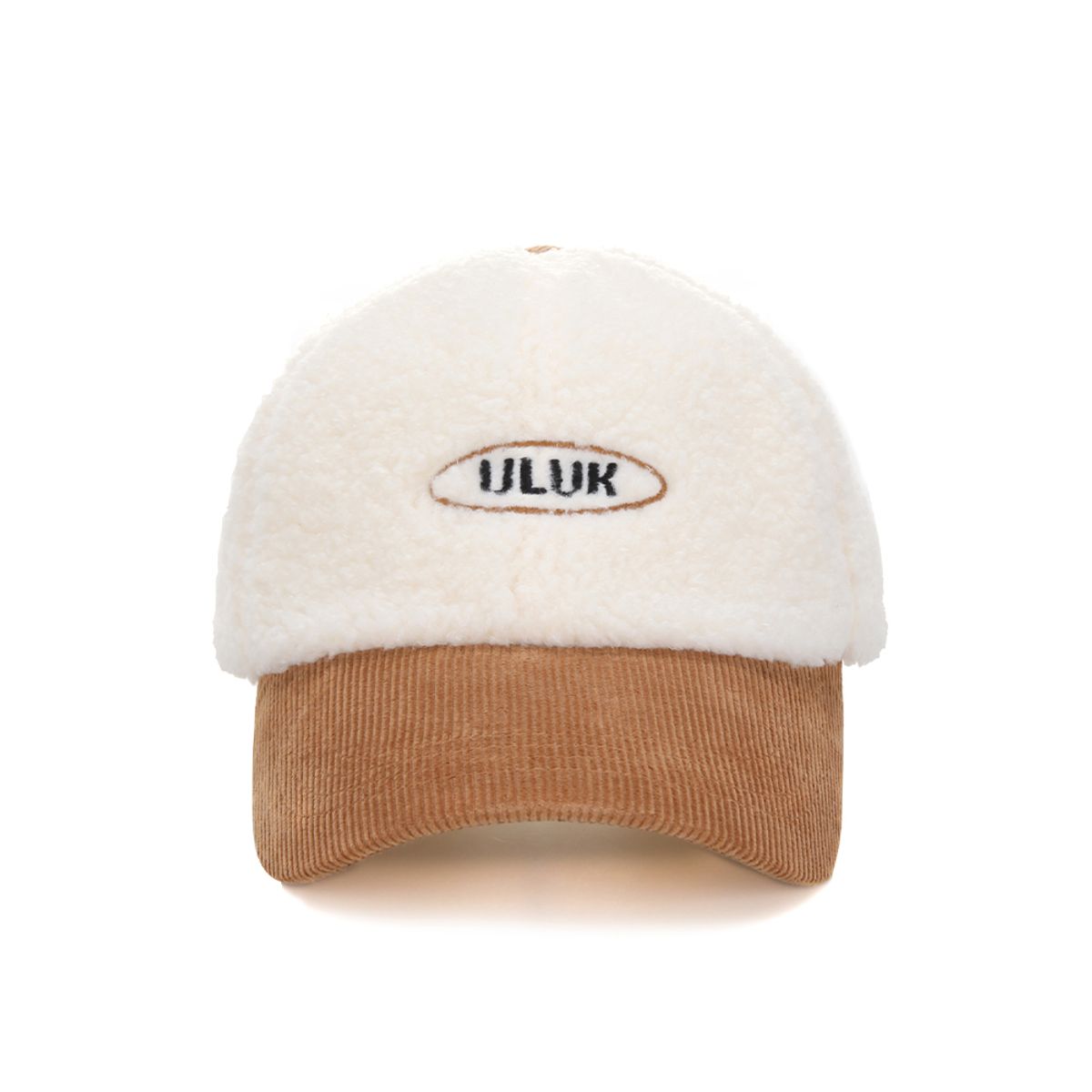 유룩(ULUK) 에션셜 써클 코듀로이 양털 배색 볼캡_Brown
