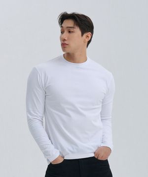 시그니처 코튼 머슬핏 긴팔 티셔츠 (2color)