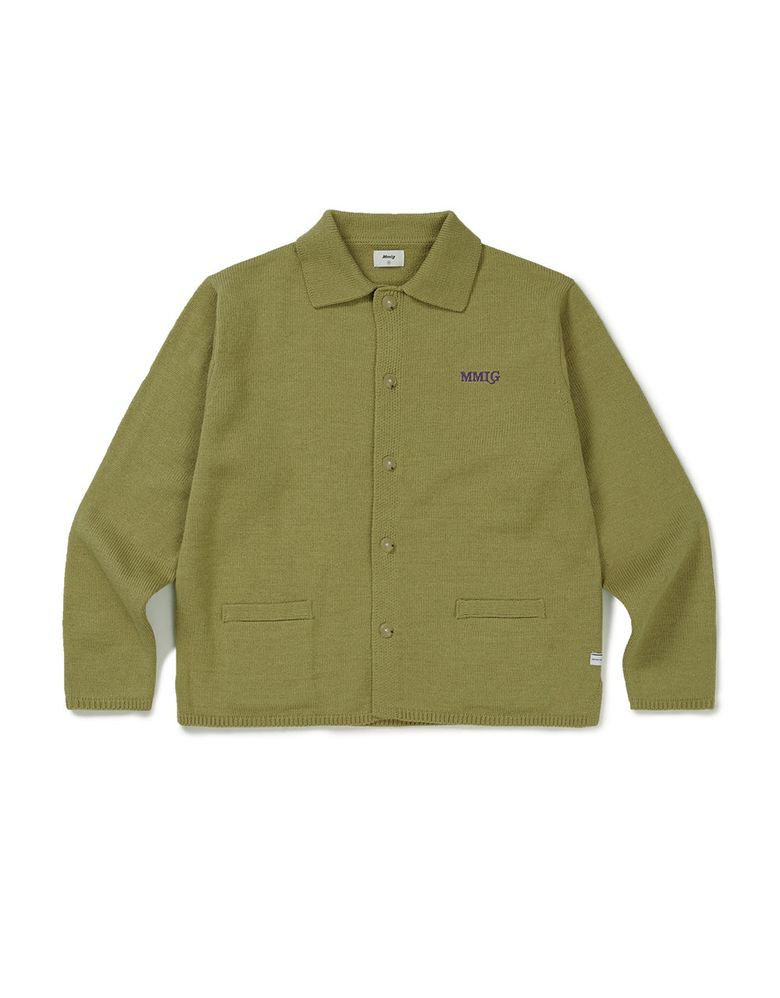 [Mmlg] BOARD LOGO KNIT CARDIGAN (AVOCADO)