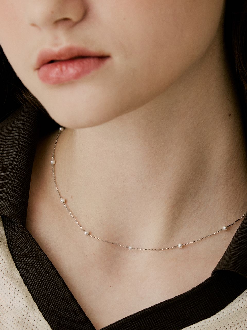 ■VINTAGE HOLLYWOOD■ 925 Silver Pearl Chain NecklaceVH25NNN MUSINSA | VINTAGE HOLLYWOOD [925 Silver] Pearl Chain