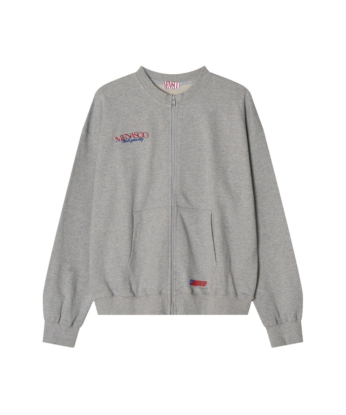 미나수(MENASOO) Menasoo Hearttrack Zipup Cardigan_Melange