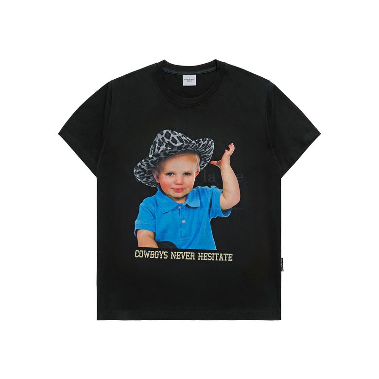 COWBOY LETTERING BABY FACE SHORT SLEEVE T-SHIRT