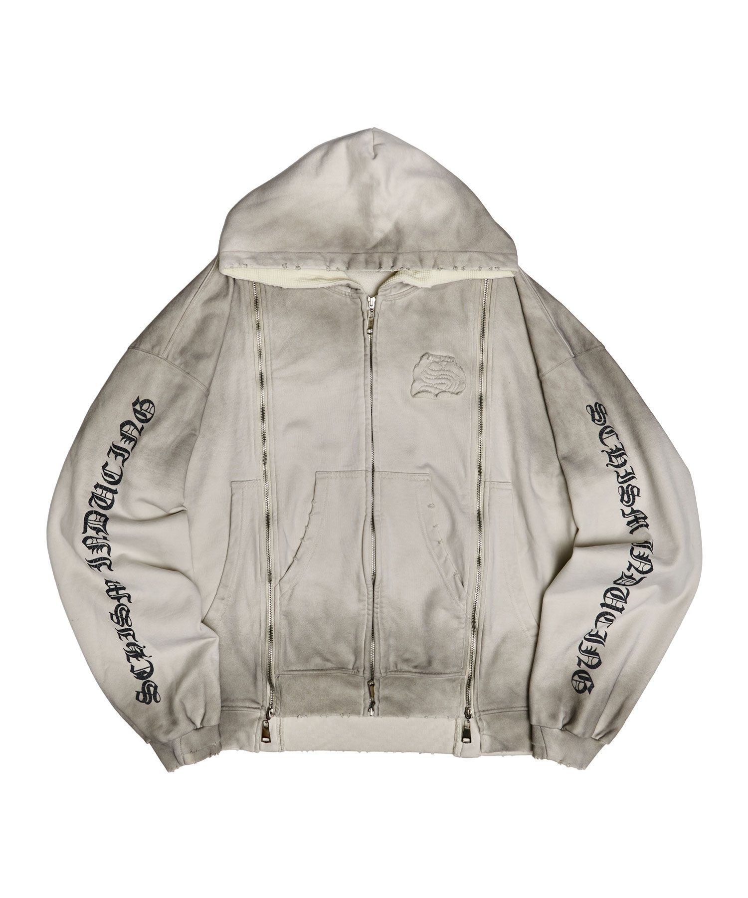 MUSINSA公式 | SCHISM INDUCING ASSEMBLY ZIP HOODIE GREY