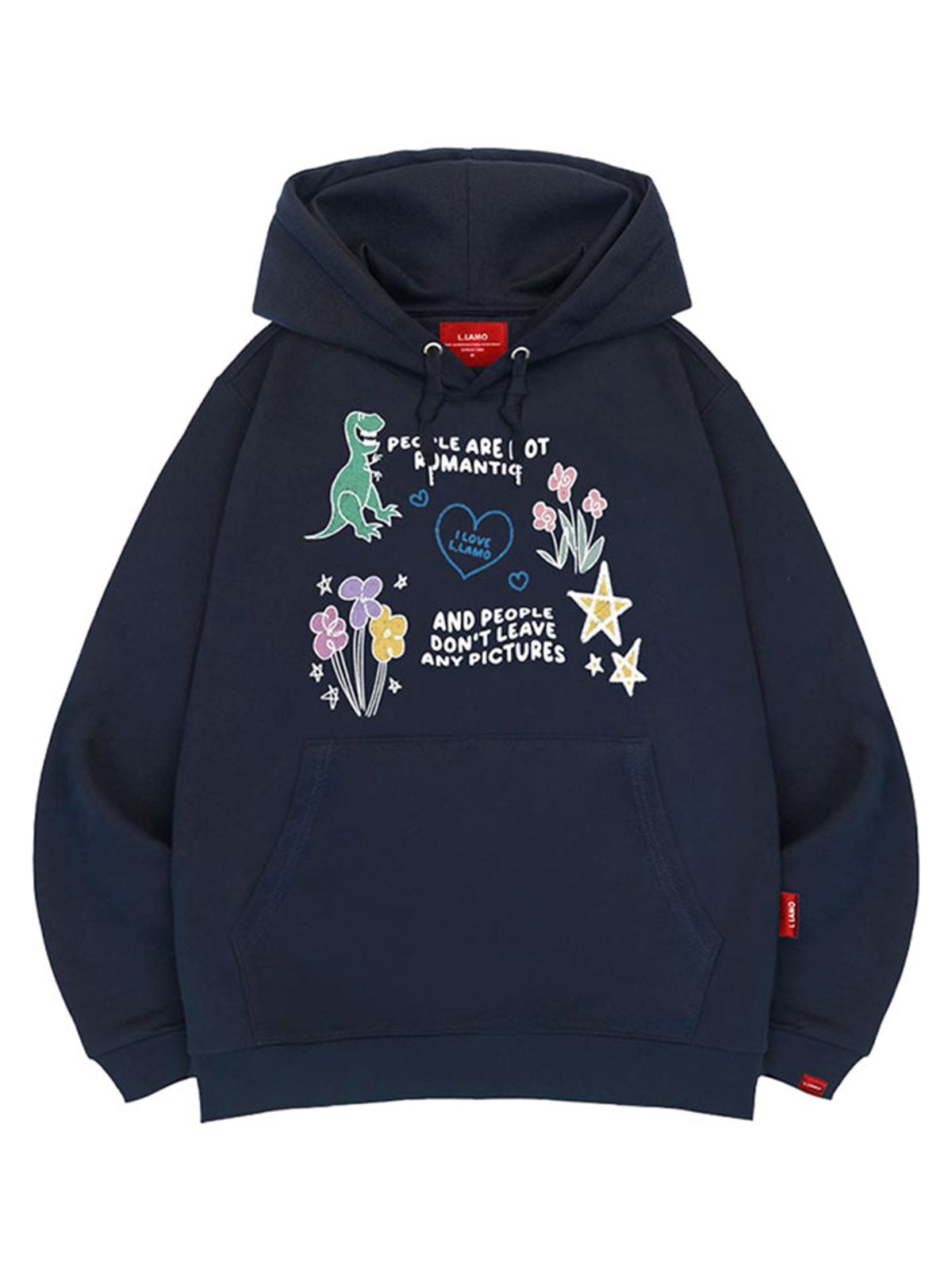 엘라모(LLAMO) 아이러브라모 후드티 남녀공용 빅사이즈 M~4XL