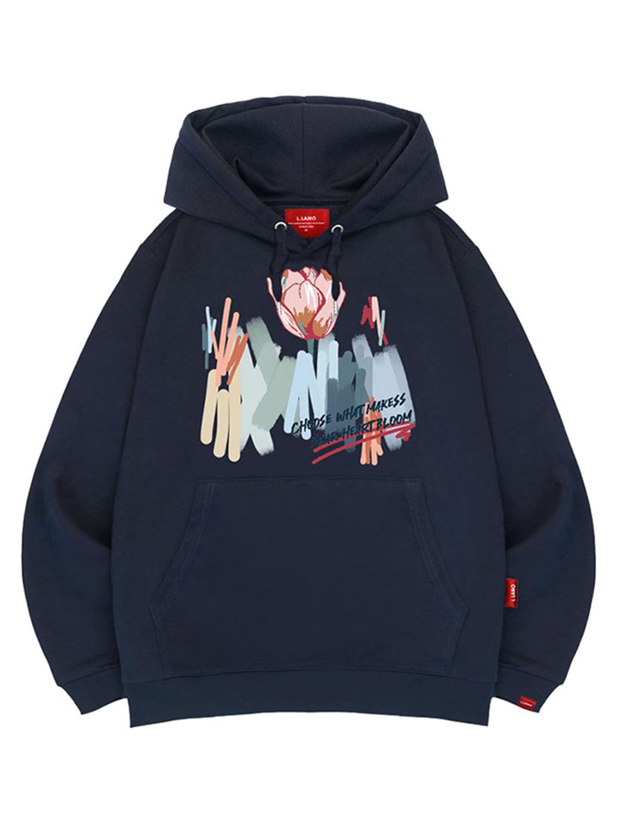 엘라모(LLAMO) 하트블룸 후드티 남녀공용 빅사이즈 M~4XL